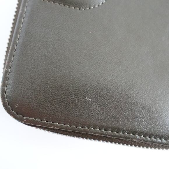 Longchamp Le Pliage Cuir Zip Around Long Continental Khaki Grey - Picture 13 of 16